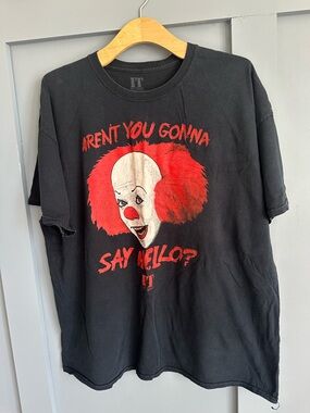 Vintage Black Tee with Red and White Pennywise Graphic